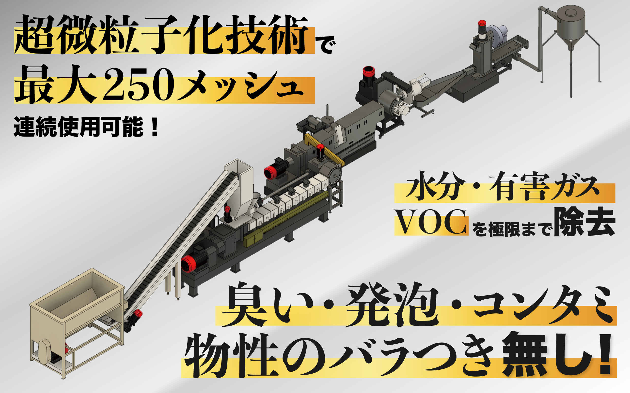MC-Re押出プラント高速溶融剪断